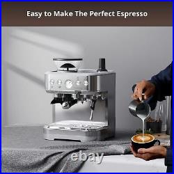 15 Bar Espresso Machine with Milk Frother Grinder Latte Cappuccino Coffee Maker