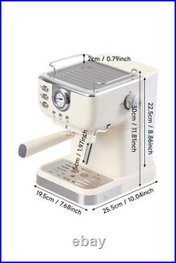 20Bar Espresso Cappuccino Coffee Machine Ground Coffee Maker 1.5L Kitchen Office