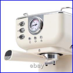 20Bar Espresso Cappuccino Coffee Machine Ground Coffee Maker 1.5L Kitchen Office