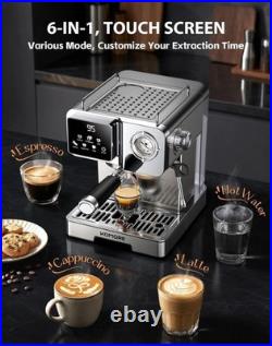 20 Bar Espresso Machine Coffee Maker 1350W Touchscreen 1.6L with Pressure Gauge