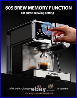 20 Bar Espresso Machine Coffee Maker 1350W Touchscreen 1.6L with Pressure Gauge