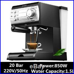 20 Bar Semi Electric Coffee Maker Barista Espresso Machine Milk Steamer New