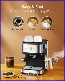 2in1 Coffee Machine With Milk Frother For Espresso Cappuccino Latte Coffee Maker