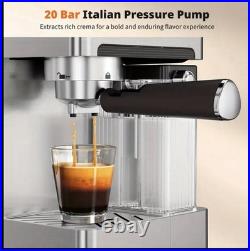 3-In-1 Commercial Espresso Machines & Coffee Makers 20 Bar, with Automatic Milk