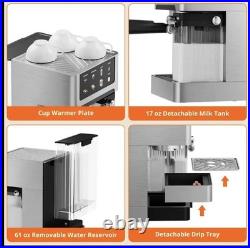 3-In-1 Commercial Espresso Machines & Coffee Makers 20 Bar, with Automatic Milk