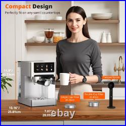3-In-1 Stainless Steel Espresso Machines & 20 Bar Coffee Maker With Milk Frother