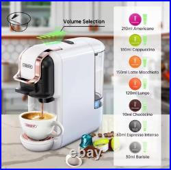 5-in-1 Multi Capsule Coffee Machine 20 Bar Espresso Maker Pod & Ground Use