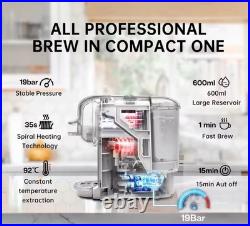 5-in-1 Multi Capsule Coffee Machine 20 Bar Espresso Maker Pod & Ground Use