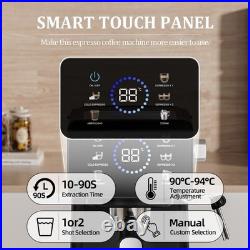 AEOMJK 20 Bar Espresso Machine with Steam Frother, 1.5L Tank Black/Chrome