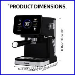 AEOMJK 20 Bar Espresso Machine with Steam Frother, 1.5L Tank Black/Chrome