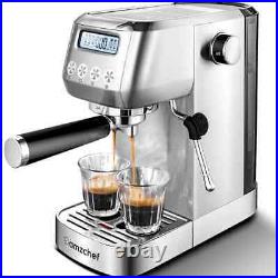 AMZCHEF 20 Bar Espresso Coffee Machines with LCD Panel and Steam Milk Frother