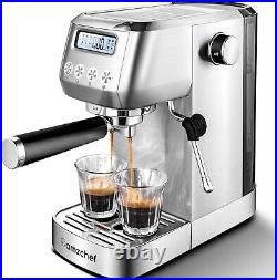 AMZCHEF 20 Bar Espresso Coffee Machines with LCD Panel and Steam Milk Frother