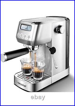 AMZCHEF 20 Bar Espresso Coffee Machines with LCD Panel and Steam Milk Frother