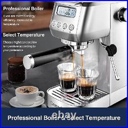 AMZCHEF 20 Bar Espresso Coffee Machines with LCD Panel and Steam Milk Frother