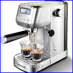 AMZCHEF 20 Bar Espresso Coffee Machines with LCD Panel and Steam Milk Frother, C