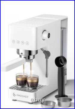 AMZCHEF Coffee Machine 20 Bar, 1350W Espresso Machine with LED Touch Screen