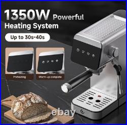 AMZCHEF Coffee Machine 20 Bar, 1350W Espresso Machine with LED Touch Screen