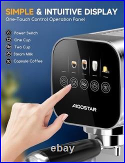Aigostar 20Bar Espresso Coffee Machine for Capsule & Ground Coffee, Cappuccino &