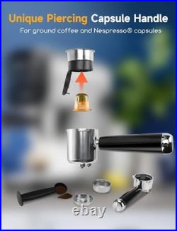 Aigostar 20Bar Espresso Coffee Machine for Capsule & Ground Coffee, Cappuccino