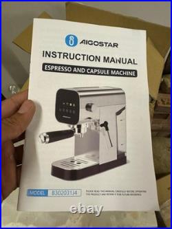Aigostar 20Bar Espresso Coffee Machine for Capsule & Ground Coffee, Cappuccino &