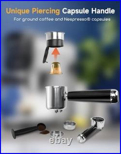 Aigostar 20Bar Espresso Coffee Machine for Capsule & Ground Coffee, Cappuccino