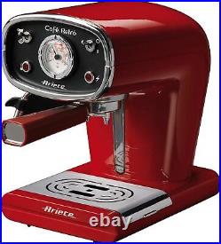 Ariete 1388 Cafe Retro Espresso Coffee Machine, 900W, 15-Bar with Frother Red