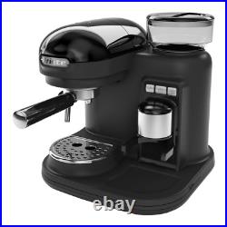 Ariete AR1319 Moderna Black Espresso Coffee Machine with Grinder + 2 Yr Warranty
