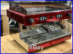 Astoria Tanya Sae 2 Group Red Chrome Espresso Coffee Machine Commercial Cafe