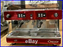 Astoria Tanya Sae 2 Group Red Chrome Espresso Coffee Machine Commercial Cafe
