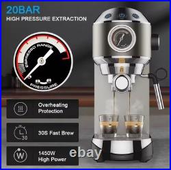 BIOLOMIX 20 Bar Espresso & Cappuccino Coffee Machine with Milk Frother 1.1L Tank