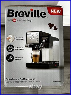 BREVILLE Coffee House One-Touch VCF107 Coffee Machine In Black & Chrome RRP 349