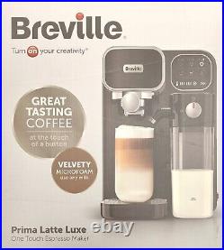 BREVILLE Prima Latte Luxe VCF166 Coffee Machine Black & Silver
