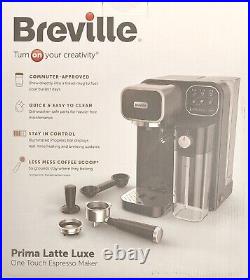 BREVILLE Prima Latte Luxe VCF166 Coffee Machine Black & Silver