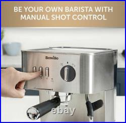 BREVILLE VCF149 Espresso Machine, Automatic/Manual Espresso, Cappuccino Maker