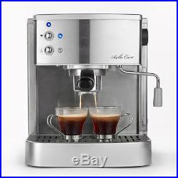 Bella Casa Stainless Steel 2 Cup Espresso Cappuccino Coffee Maker Machine