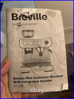 Breville Barista Max Espresso Coffee Machine VCF126 Used