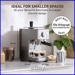 Breville VCF185 Stainless Steel Barista Slimline Espresso Machine & Milk Frother