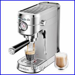 CASABREWS 20 Bar Espresso Coffee Machine Stainless Steel Maker with Steam Wand