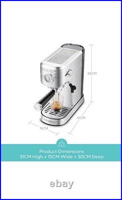 CASABREWS 20 Bar Espresso Coffee Machine Stainless Steel Maker with Steam Wand