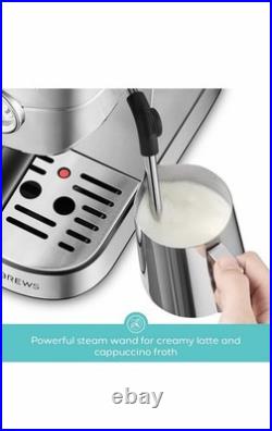 CASABREWS 20 Bar Espresso Coffee Machine Stainless Steel Maker with Steam Wand