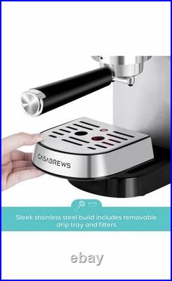 CASABREWS 20 Bar Espresso Coffee Machine Stainless Steel Maker with Steam Wand