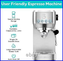 CASABREWS 20 bar professional coffee machine Compact espresso machine stainless