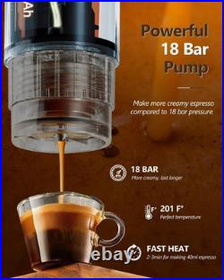 CONQUECO Portable Espresso Machine Travel 12v Car Coffee Maker with Battery