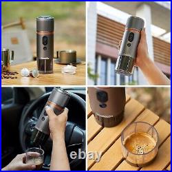 CONQUECO Portable Espresso Machine Travel 12v Car Coffee Maker with Battery USB