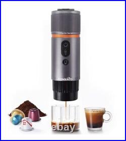CONQUECO Portable Espresso Machine Travel 12v Car Coffee Maker with Battery for