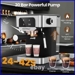 COSTWAY 20 Bar Espresso Coffee Machine, 1200W Compact Coffee Maker with Milk