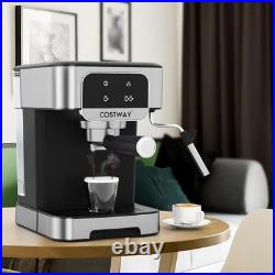 COSTWAY 20 Bar Espresso Coffee Machine, 1200W Compact Coffee Maker with Milk