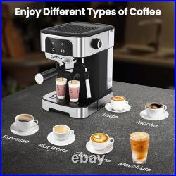 COSTWAY 20 Bar Espresso Coffee Machine, 1200W Compact Coffee Maker with Milk