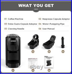 CUSIMAX Coffee Machine for Nespresso & Dolce Gusto Coffee Pods, Espresso Mac