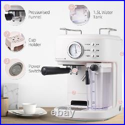 Coffee Machine Espresso& Cappuccino& Latte Maker with Milk Frothing Steamer